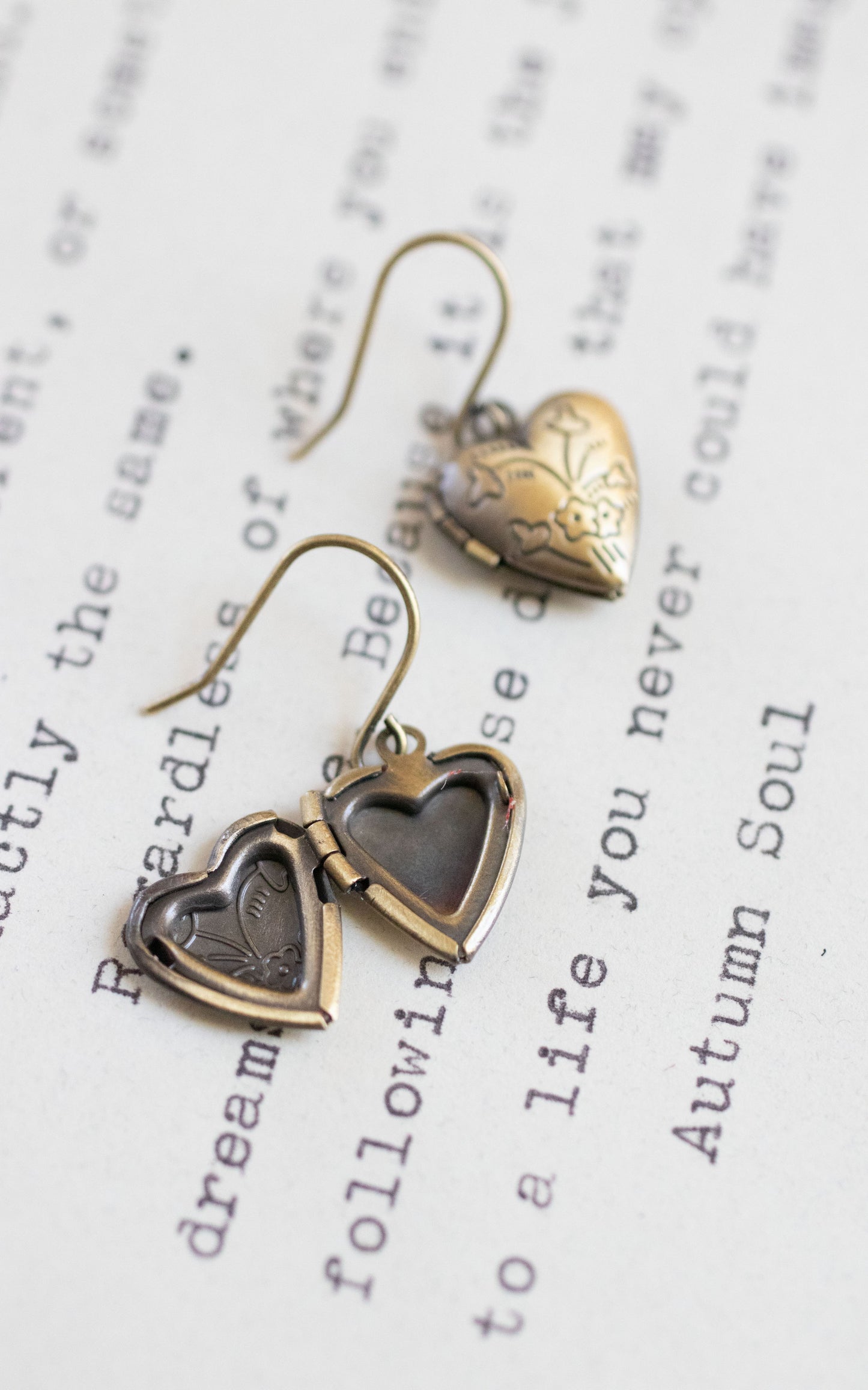 Mini Heart Locket Earrings